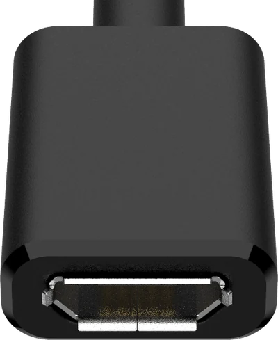 Micro-USB Type-B socket, face on