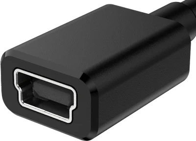 Mini-USB Type-B socket, at an angle