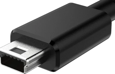 Mini-USB Type-B plug, at an angle