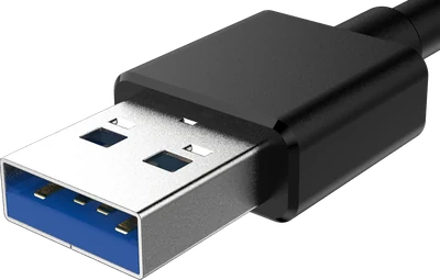 USB Type-A (SuperSpeed) plug, at an angle