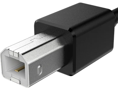 USB Type-B plug, at an angle